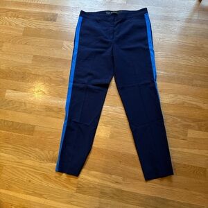 Yigal Azrouel Dark Blue Trousers with Light Blue Stripes